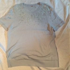 Elie Tahari blue wool sweater sz L